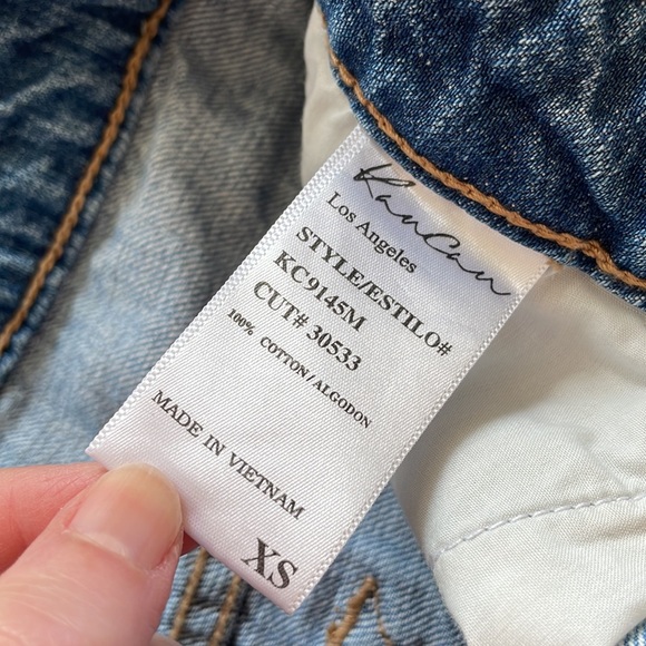 KanCan High Waist Cutoff Denim Shorts Blue XS - Picture 6 of 7